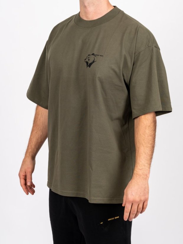 Pánské tričko G1M khaki Oversize Fit - Velikost: 2XL
