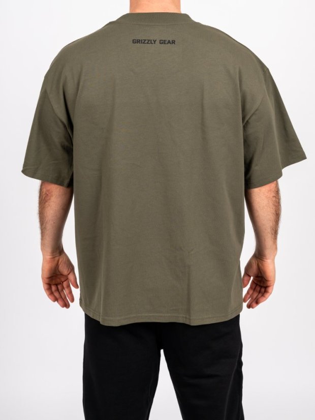 Pánské tričko G1M khaki Oversize Fit - Velikost: 2XL
